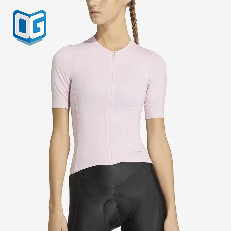 Adidas/阿迪达斯正品TEMPJSYV领紧身拉链骑行服女短袖KB9570