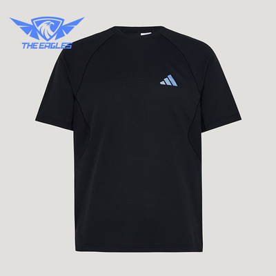 Adidas/阿迪达斯正品新款男黑色训练凉感经典短袖T恤IA6093