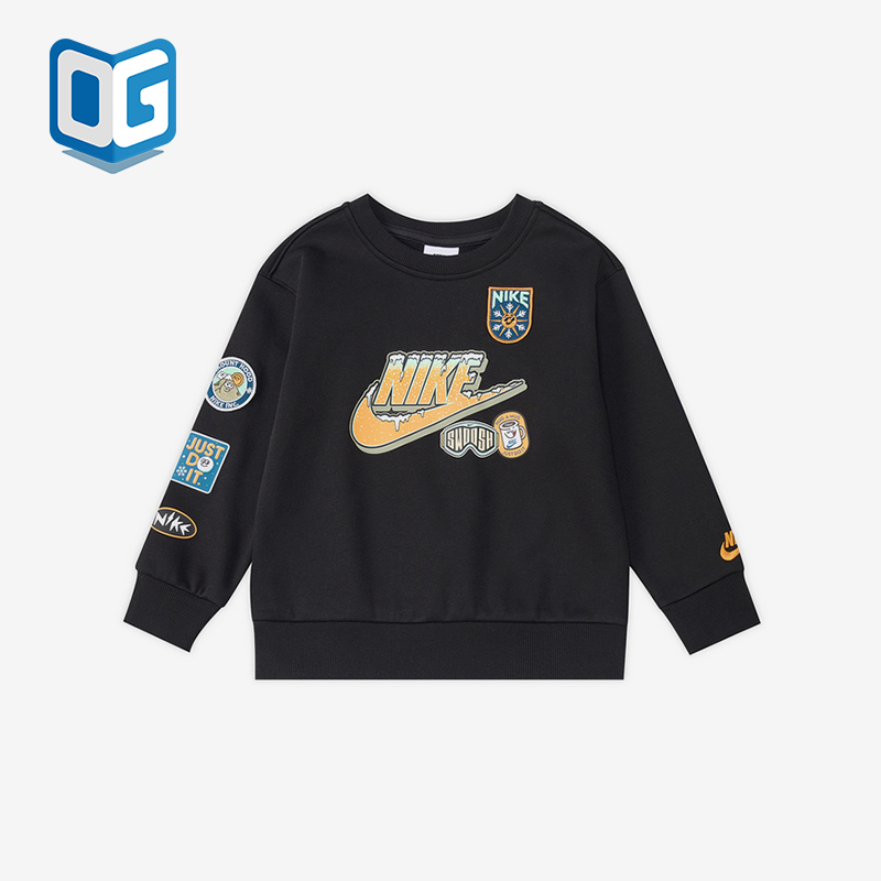 Nike/耐克正品2025冬季款小童日常圆领套头耐穿卫衣IQ2820-010