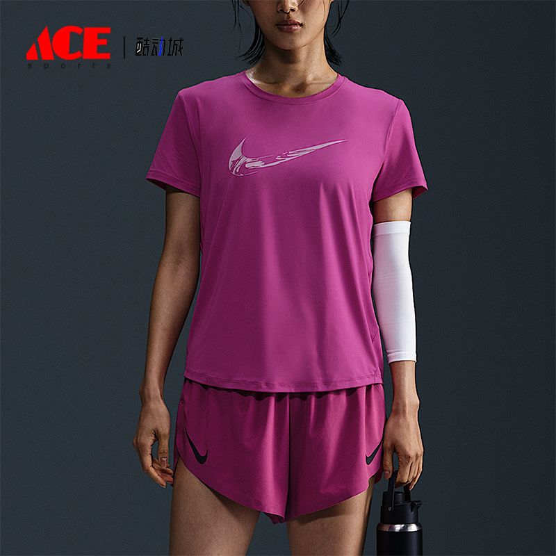 Nike/耐克正品2025秋季款女士透气跑步圆领套头短袖FV6374-518