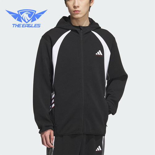 Adidas/阿迪达斯正品2025秋季款男士运动篮球拼接连帽外套KC0330