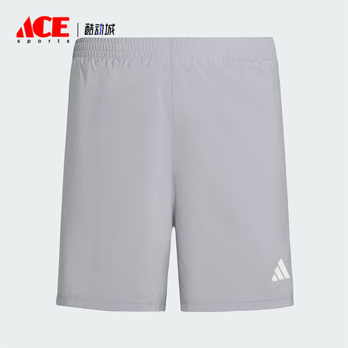 Adidas/阿迪达斯正品OWNTHERUN新款男经典浅灰色跑步短裤IY0705