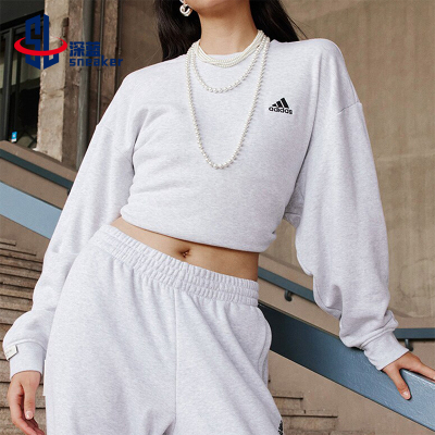 阿迪达斯男女加厚圆领套头衫