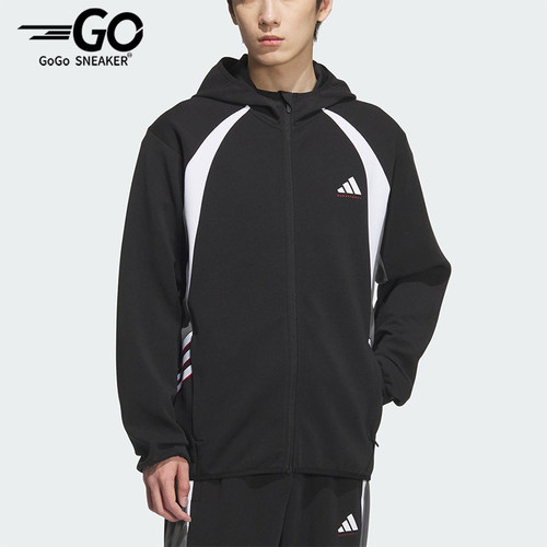 Adidas/阿迪达斯正品2025秋季款男士运动篮球拼接连帽外套KC0330