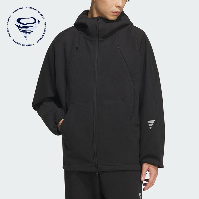 Adidas/阿迪达斯正品FUSTL M SWT HD男士运动连帽宽松外套KC6076