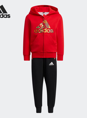 Adidas/阿迪达斯正品2021冬季新款小童新年休闲套装HC2738