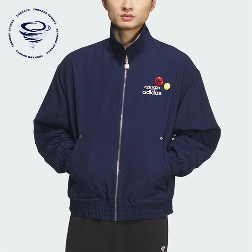 Adidas/阿迪达斯正品三叶草男士日常运动宽松翻领耐穿外套KC0135