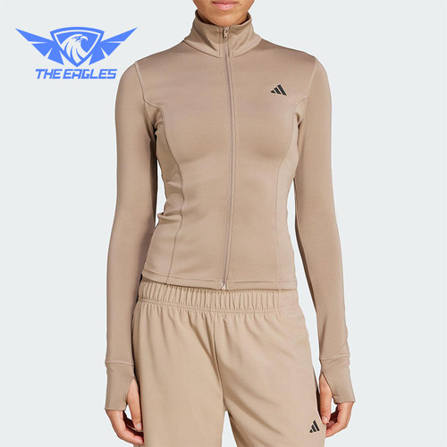 Adidas/阿迪达斯正品2025女士简约半高领健身运动修身外套JW2815