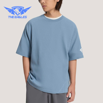 Adidas/阿迪达斯正品夏季男士舒适华夫格运动简约短袖T恤KW0107