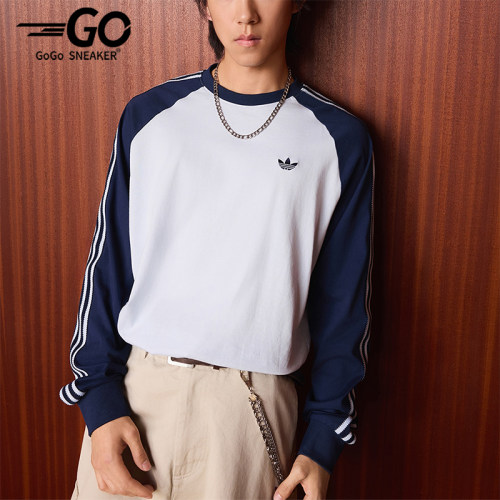 Adidas/阿迪达斯正品三叶草男士圆领复古运动经典长袖T恤KV4447