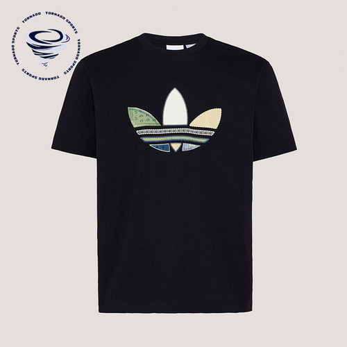 Adidas/阿迪达斯正品三叶草男士松弛感宽松经典日常印花T恤KW5671