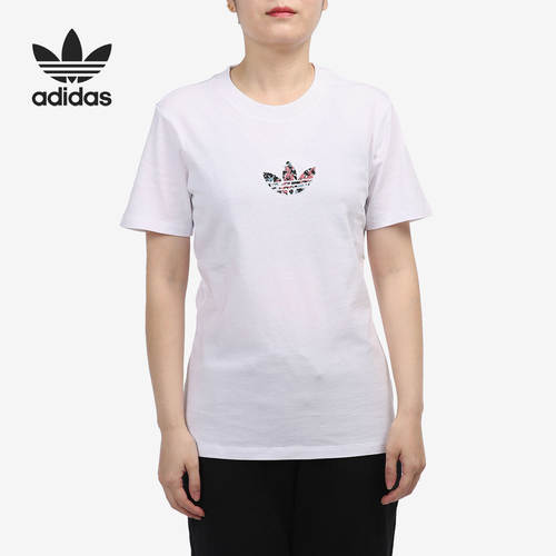 Adidas/阿迪达斯正品T-SHIRT 女子三叶草休闲运动短袖T恤 GN3042