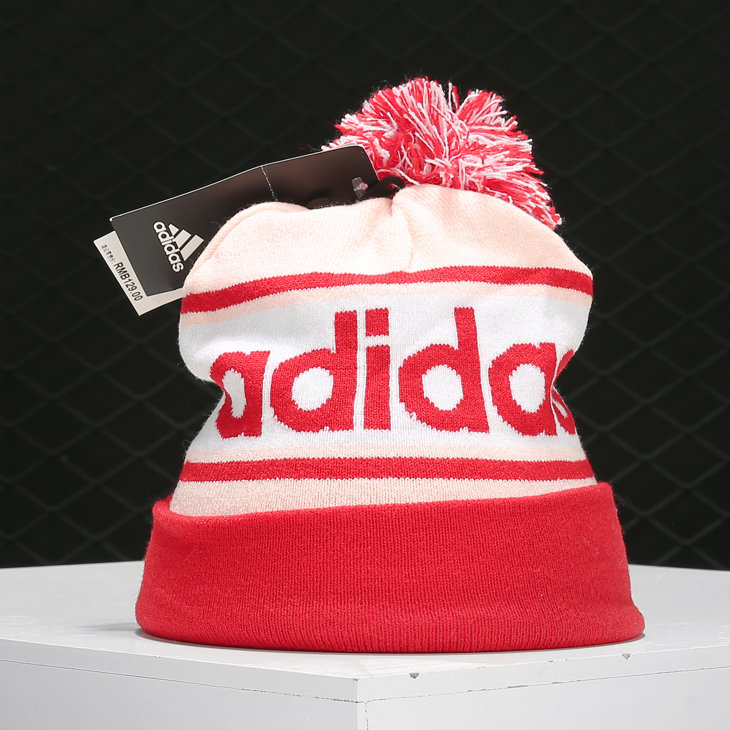 阿迪达斯耐磨保暖毛线针织运动帽