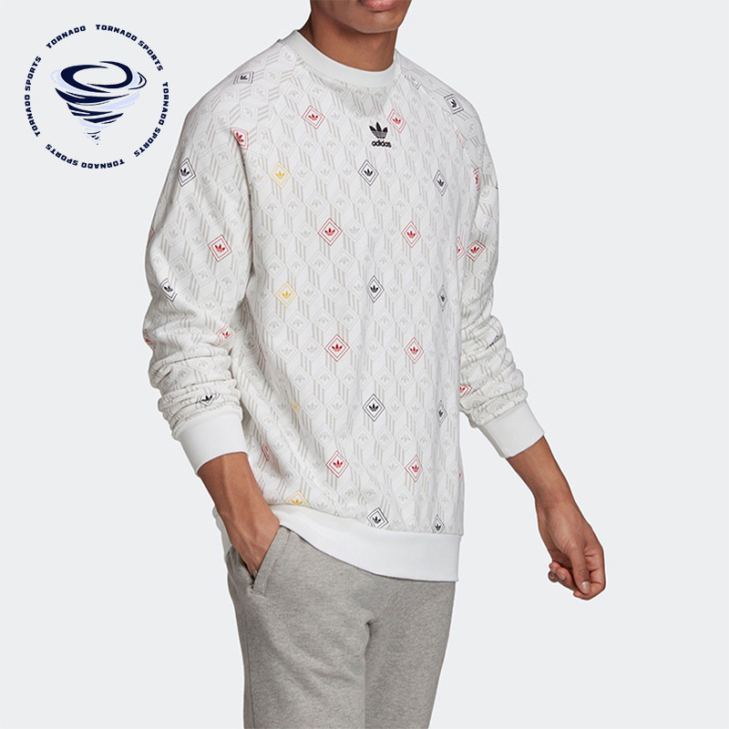 Adidas/阿迪达斯正品男士Logo印花休闲运动圆领卫衣GD5843