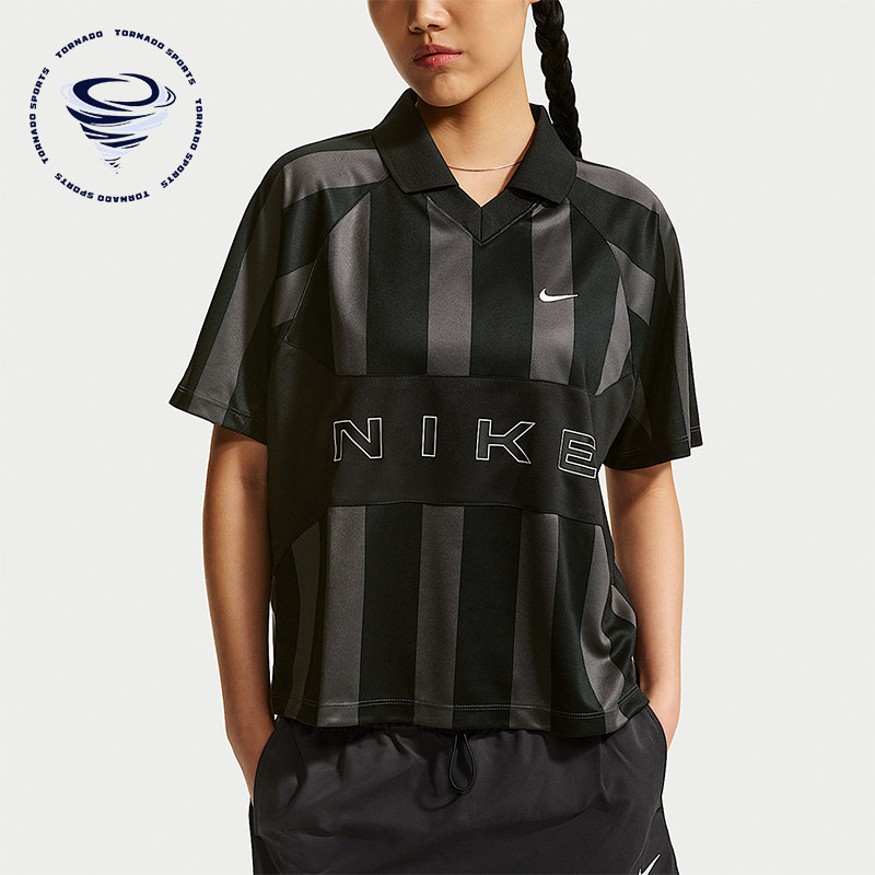 Nike/耐克正品夏季女士运动印花休闲宽松翻领短袖T恤IO0914-010