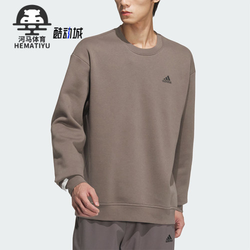 阿迪达斯男女加绒圆领套头衫