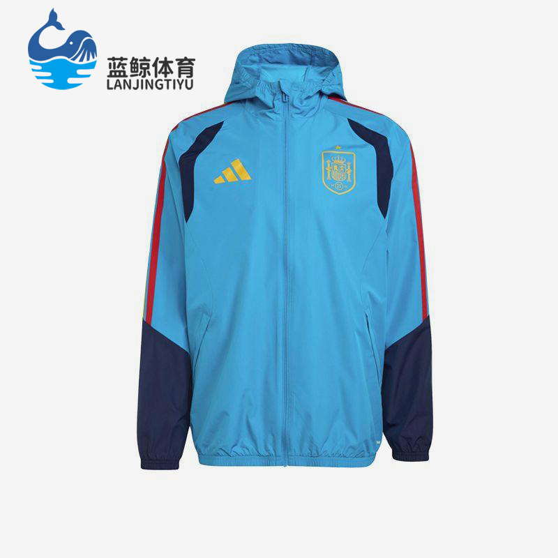 Adidas/阿迪达斯正品新款男蓝藏蓝色球类经典运动夹克外套KA3498