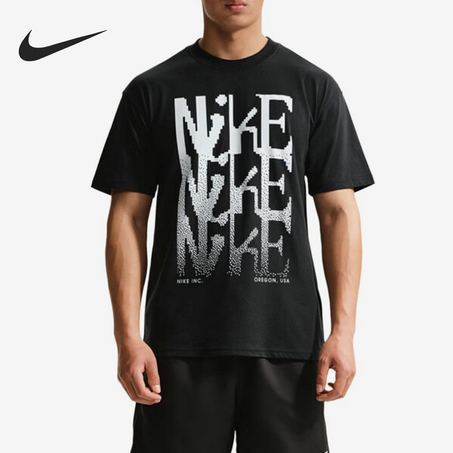 Nike/耐克官方正品新款男黑白色跑步轻盈速干短袖T恤IH1362-010