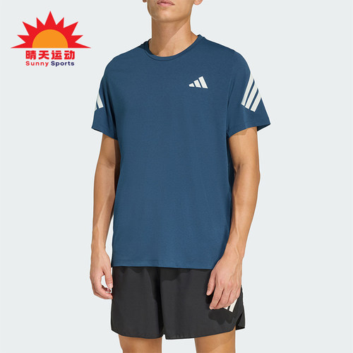 Adidas/阿迪达斯正品2026男士圆领舒适经典跑步运动短袖T恤JZ7692