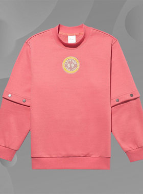 中国李宁正品巾帼不让须眉印花套头无帽休闲女童运动卫衣YWDR166