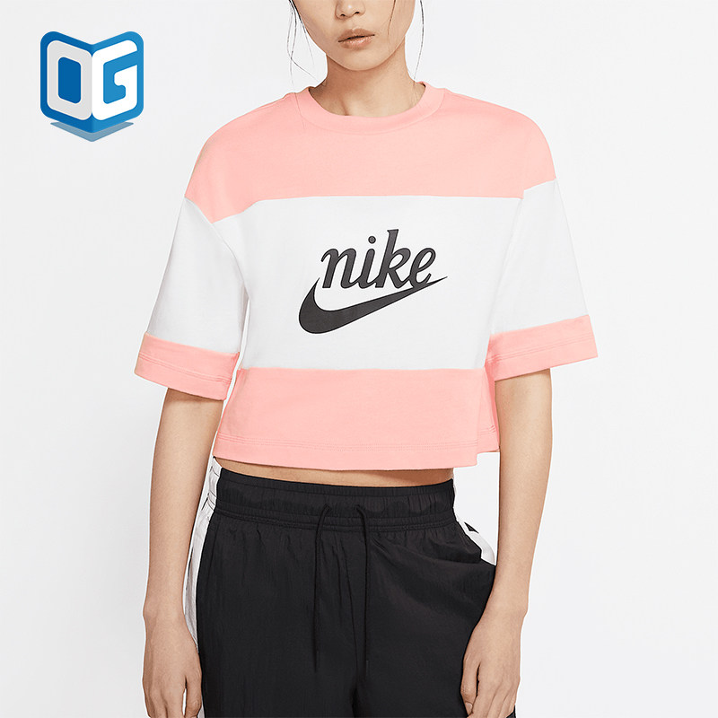 Nike/耐克正品夏季新款女士拼接短款透气运动短袖CK1302-101图片