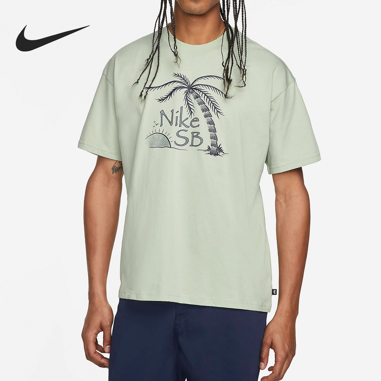 Nike/耐克正品当季SB系列椰树图案男子运动T恤DQ1851-017