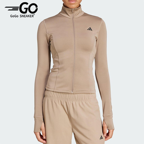 Adidas/阿迪达斯正品2025女士简约半高领健身运动修身外套JW2815