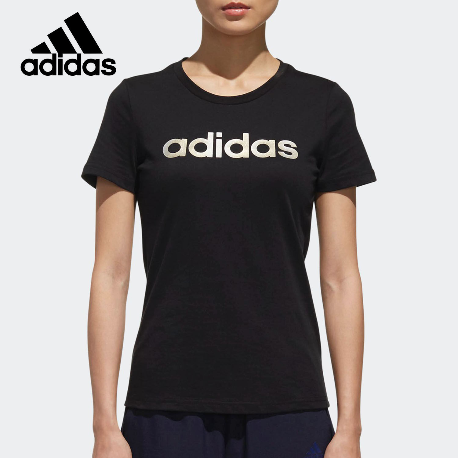 Adidas/阿迪达斯正品秋季女子新款圆领短袖跑步休闲T恤DM5347