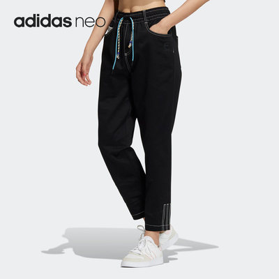 Adidas/阿迪达斯正品女子舒适系带梭织运动休闲长裤 IA6893