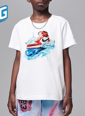 Nike/耐克正品JORDAN小童圆领针织透气经典图案短袖II2520-100