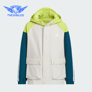 JACKET儿童保暖梭织拼接外套KS0650 WOVEN Adidas 阿迪达斯正品