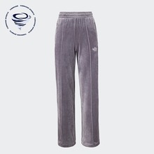 Adidas/阿迪达斯正品三叶草女士天鹅绒烫钻水钻长裤JY0215