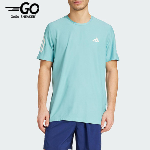 Adidas/阿迪达斯正品OWN THE RUN TEE男士运动圆领短袖T恤JX2211