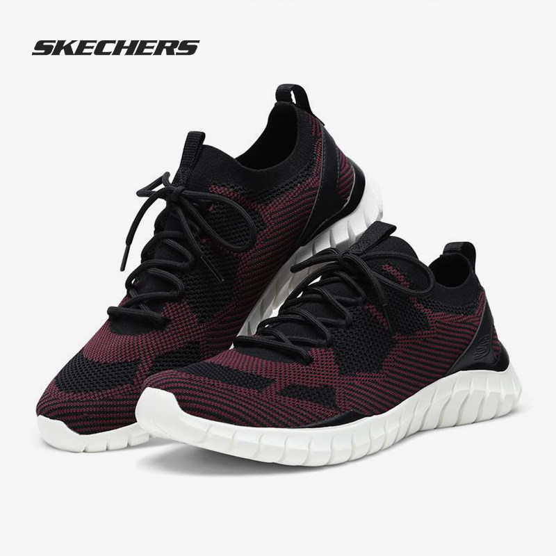 Skechers/斯凯奇正品春季新款男子系带运动网面一脚套休闲鞋