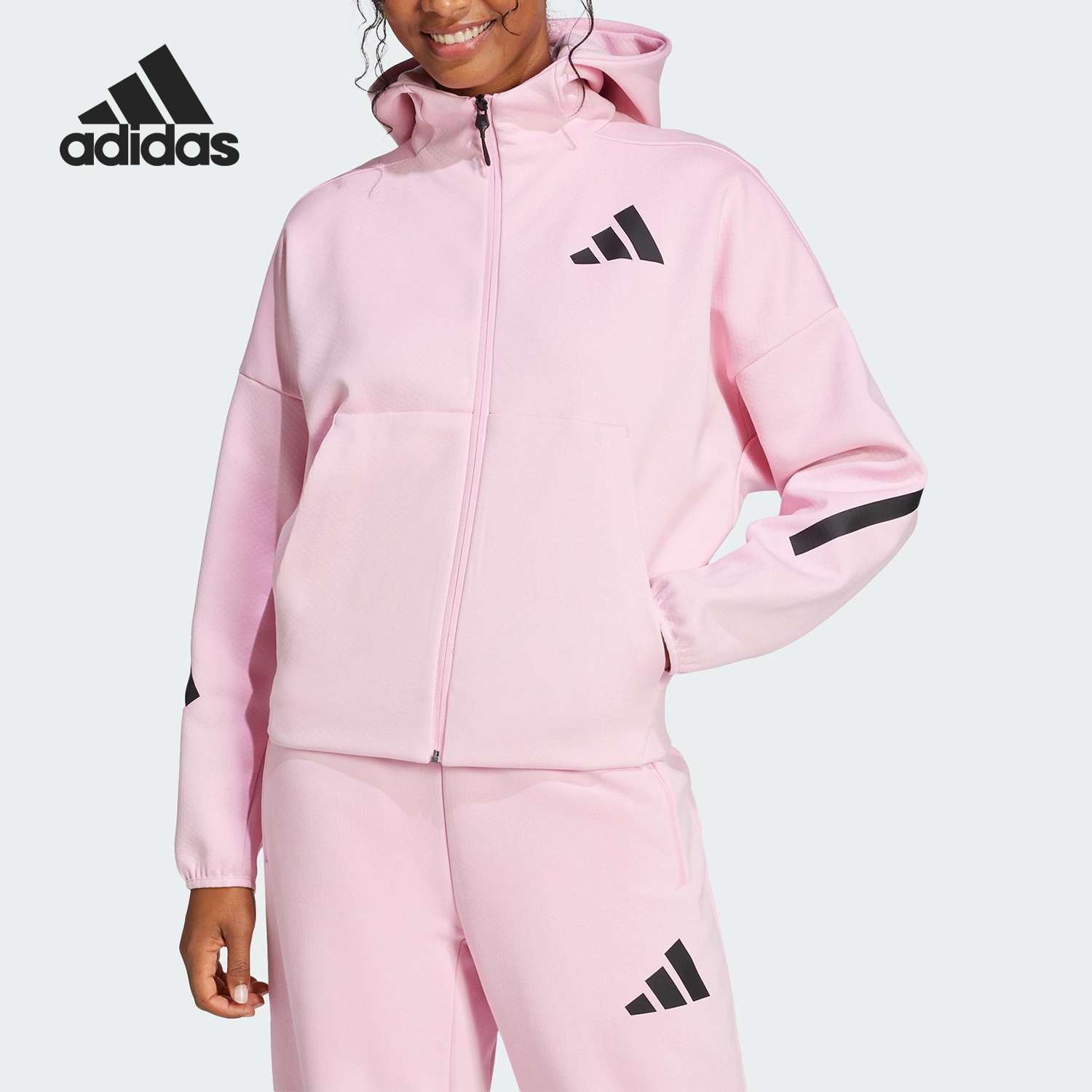 Adidas/阿迪达斯官方正品新款女士时尚宽松休闲夹克外套JC5393