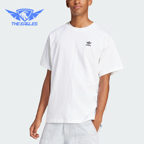Adidas/阿迪达斯正品三叶草男士简约针织经典宽松休闲短袖JD0373