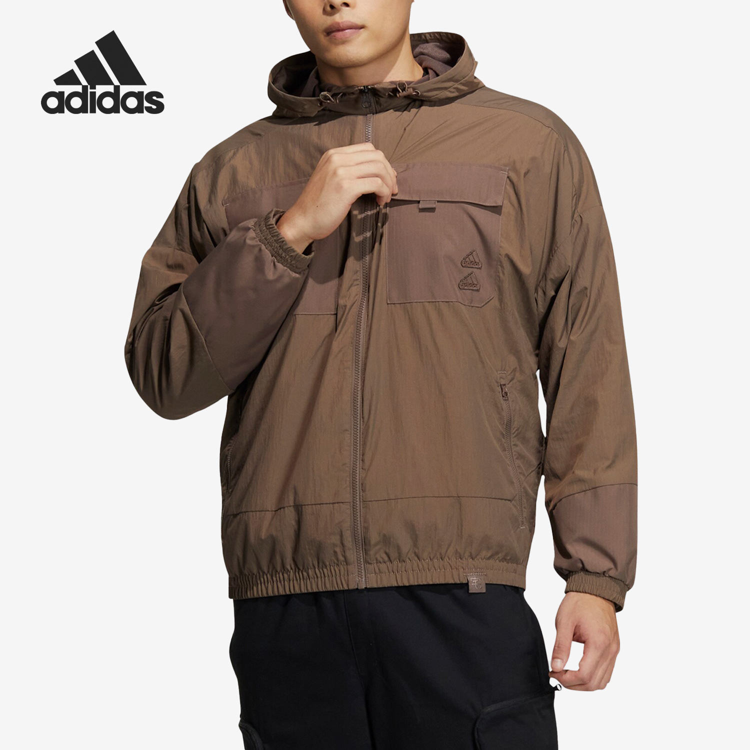 Adidas/阿迪达斯男子加绒休闲连帽外套IA6961