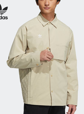 Adidas/阿迪达斯正品三叶草男子舒适翻领运动休闲外套 HD0348