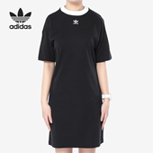 圆领运动连衣裙 三叶草女子中长款 DH3184 阿迪达斯正品 Adidas