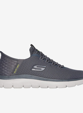 Skechers/斯凯奇正品2024新款男士一脚蹬休闲网布透气健步鞋