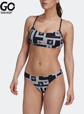 Adidas/阿迪达斯正品BARS AOP游泳沙滩女子休闲运动套装HD0880