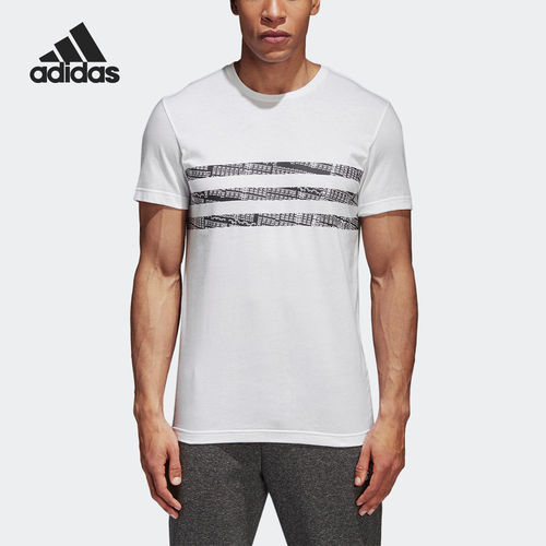 Adidas/阿迪达斯正品THREE STRIPES 男士运动短袖T恤CV4521