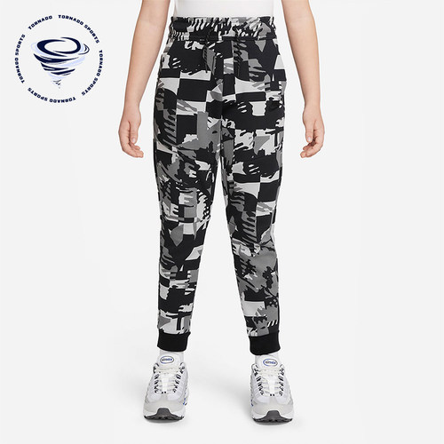Nike/耐克正品2025秋季大童系带运动满印休闲针织长裤DM8070-077