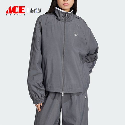 Adidas/阿迪达斯正品三叶草女士梭织休闲立领运动外套JY8879