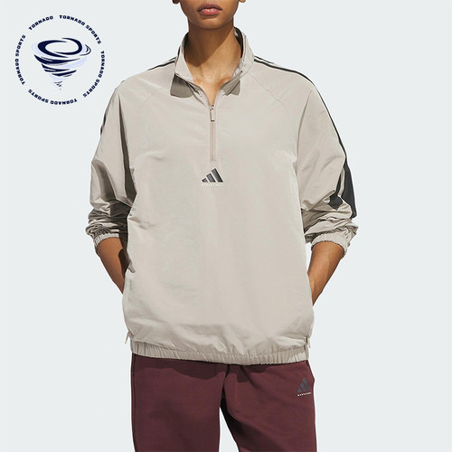 Adidas/阿迪达斯正品2025春季新款男女半拉链梭织卫衣JC7844