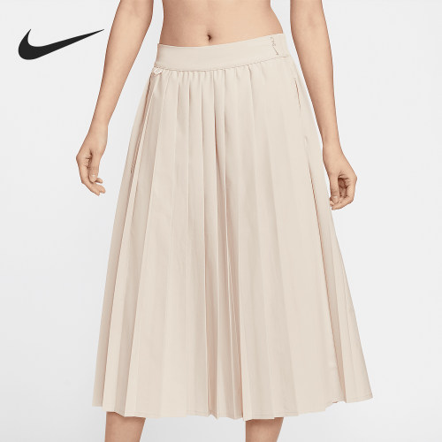 Nike/耐克官方正品2025夏季款女士宽松透气褶裥半身裙HQ8154-104
