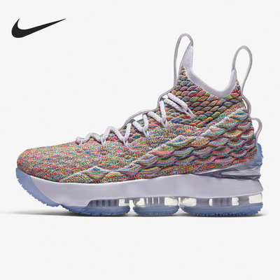 Nike耐克正品Lebron 15 Fruity Pebbles童高帮篮球鞋922811-900