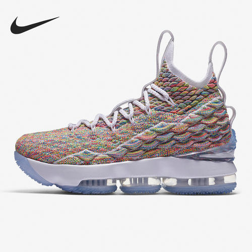 Nike耐克正品Lebron 15 Fruity Pebbles童高帮篮球鞋922811-900