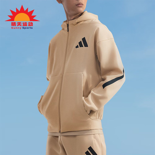 阿迪达斯男士连帽休闲运动外套