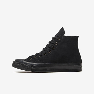 Converse匡威 1970s 经典纯黑色黑武士高帮男女帆布鞋 168928C